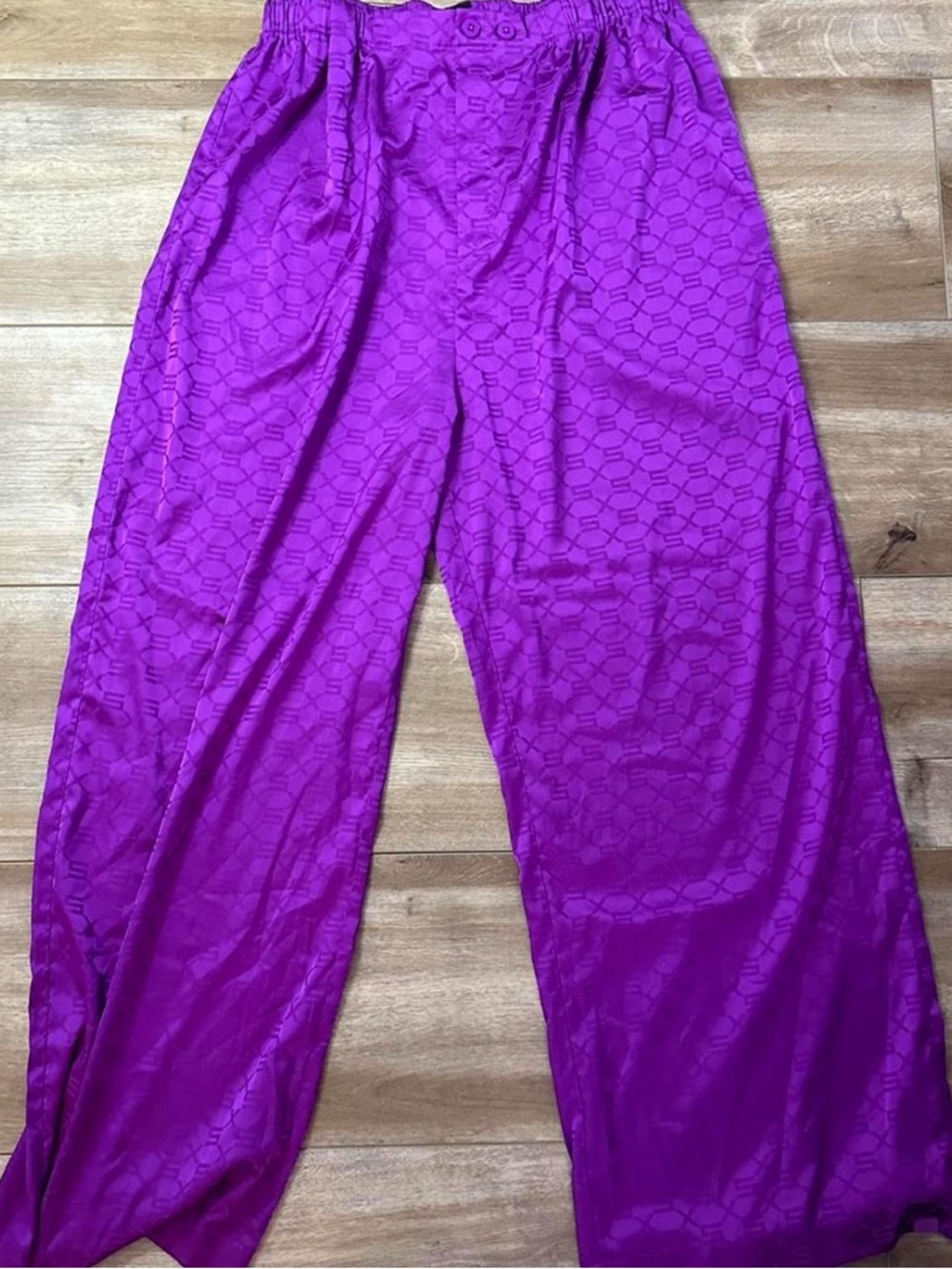Fenty Beauty Purple Satin Elastic Waist Pants
